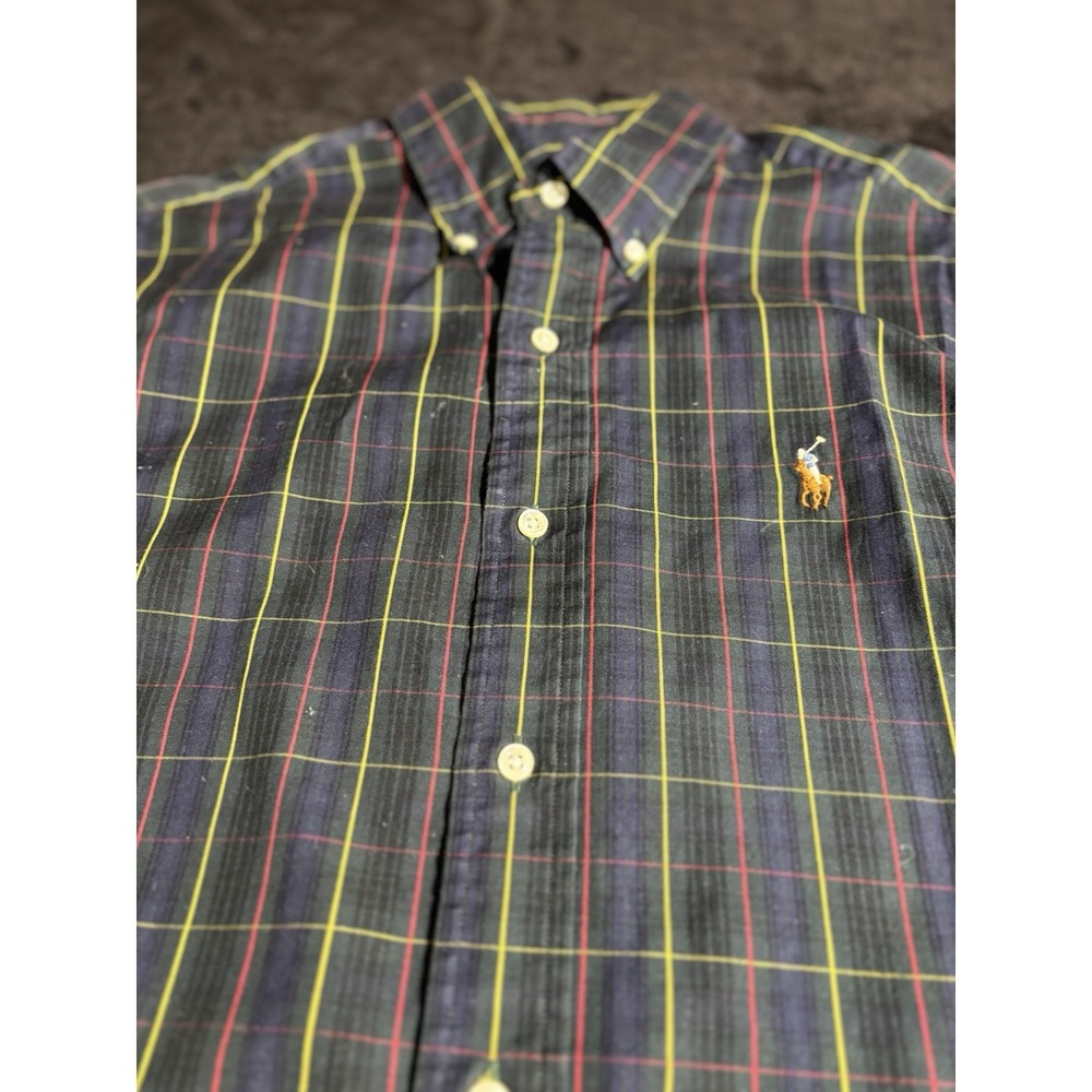 Ralph Lauren Green Plaid Button Down Classic Fit Dress Shirt Men's 14.5 32/33 - Picture 4 of 10